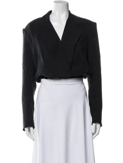Pre-owned Smythe V-neck Long Sleeve Blouse In Black