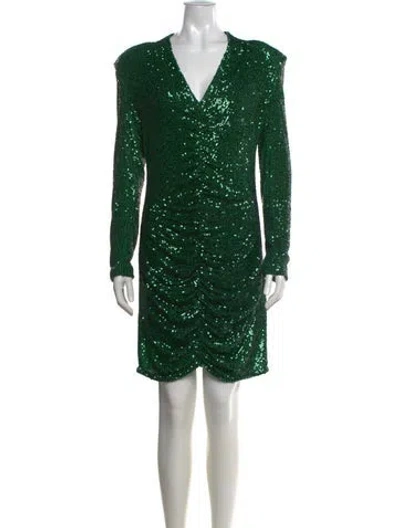 Pre-owned Smythe V-neck Mini Dress In Green