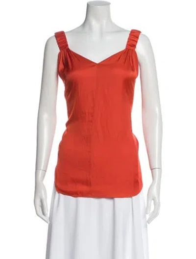 Pre-owned Smythe V-neck Sleeveless Blouse In Orange
