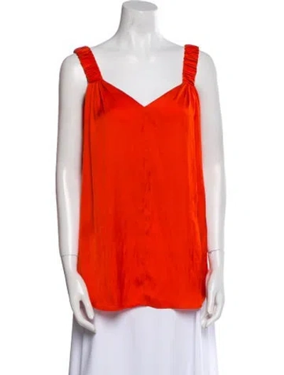 Pre-owned Smythe V-neck Sleeveless Top In Orange