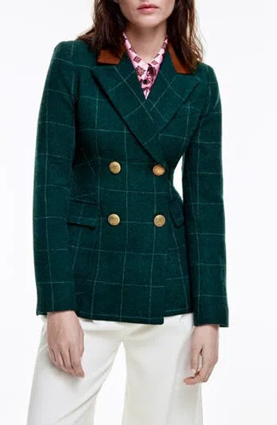 Smythe Windowpane Wool-blend Wedding Blazer In Forest Windowpane