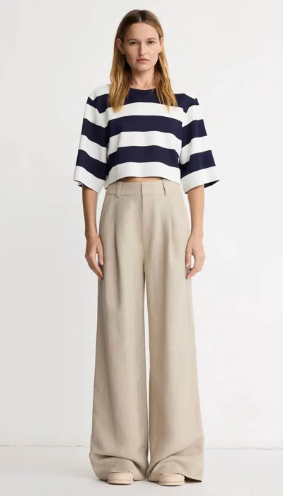 Smythe Women's Cropped Swing Tee In Navy White In Multi