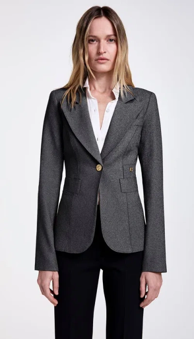 Smythe Wool Classic Duchess Blazer In Charcoal
