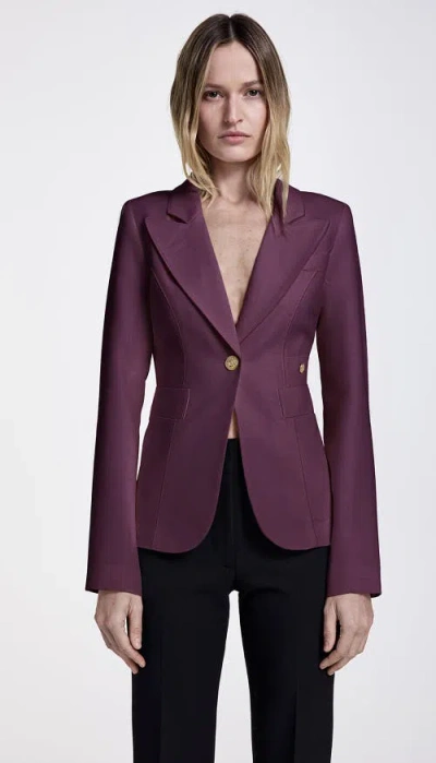 Smythe Wool Classic Duchess Blazer In Plum