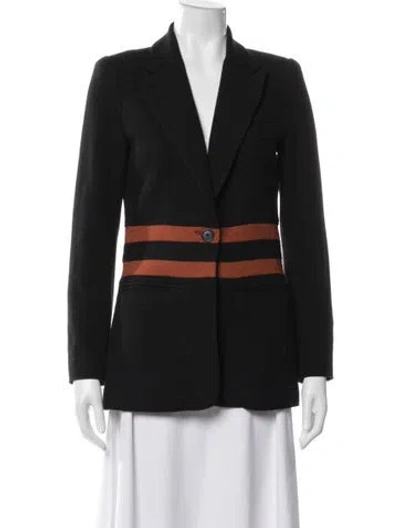 Pre-owned Smythe Wool Colorblock Pattern Blazer In Black