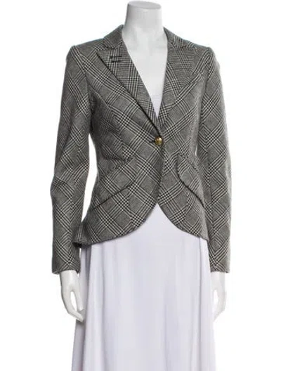 Pre-owned Smythe Wool Houndstooth Print Blazer In Multi