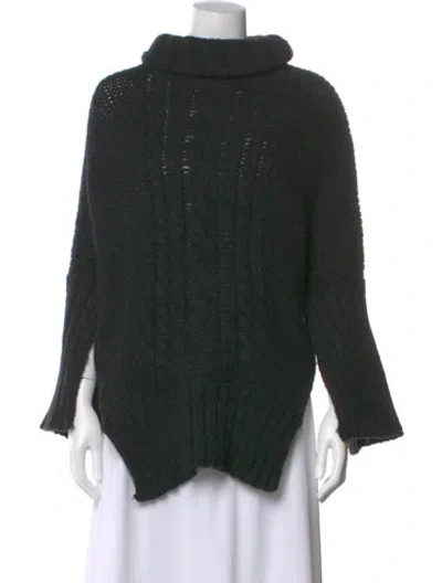 Pre-owned Smythe Wool Mock Neck Sweater In Green