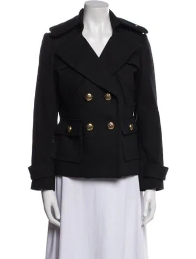 Pre-owned Smythe Wool Peacoat In Blue