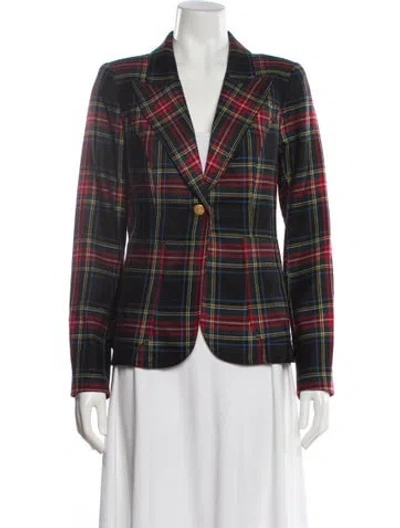 Pre-owned Smythe Wool Plaid Print Blazer In Multi