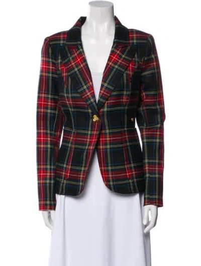 Pre-owned Smythe Wool Plaid Print Blazer In Multi