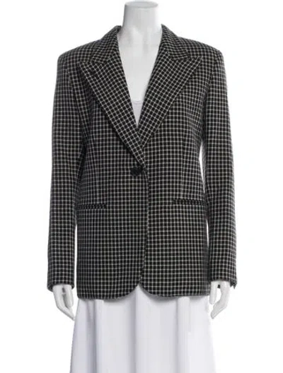Pre-owned Smythe Wool Plaid Print Blazer In Multi