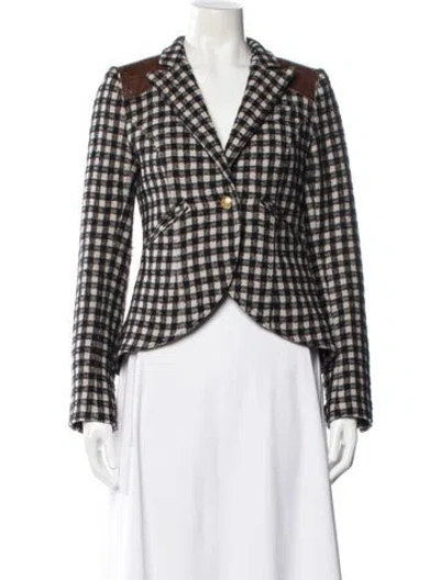 Pre-owned Smythe Wool Plaid Print Blazer In Multi