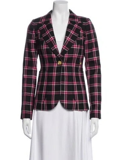 Pre-owned Smythe Wool Plaid Print Blazer In Multicolor