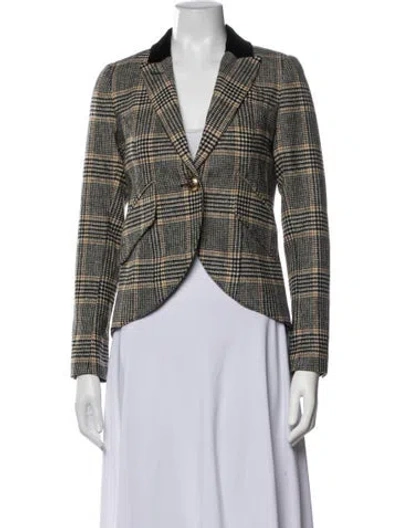 Pre-owned Smythe Wool Plaid Print Blazer In Multicolor