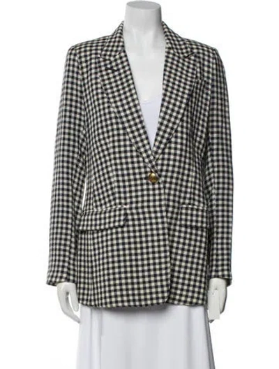 Pre-owned Smythe Wool Plaid Print Blazer In Neutral