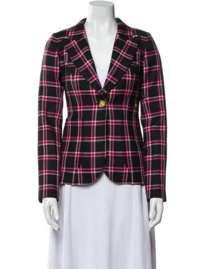 Pre-owned Smythe Wool Plaid Print Blazer W/ Tags In Multi