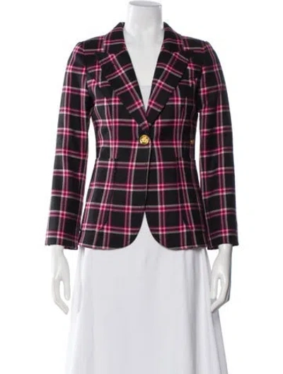Pre-owned Smythe Wool Plaid Print Blazer W/ Tags In Multi