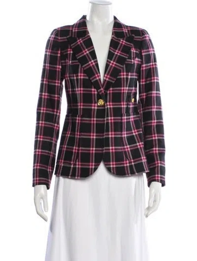 Pre-owned Smythe Wool Plaid Print Blazer W/ Tags In Multi