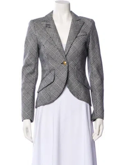 Pre-owned Smythe Wool Printed Blazer In Black
