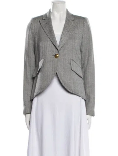Pre-owned Smythe Wool Printed Blazer In Gray