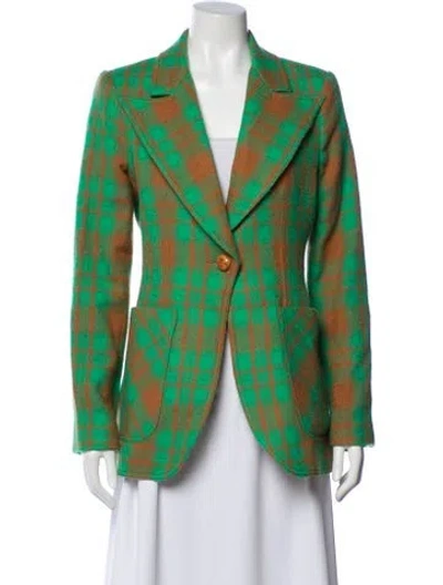 Pre-owned Smythe Wool Printed Blazer In Green