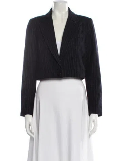 Pre-owned Smythe Wool Striped Blazer In Blue