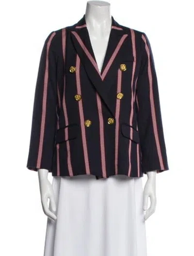 Pre-owned Smythe Wool Striped Blazer In Blue