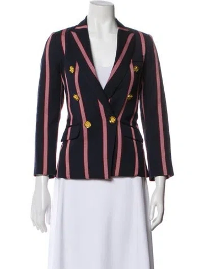 Pre-owned Smythe Wool Striped Blazer In Blue