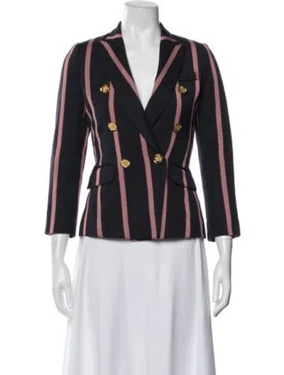 Pre-owned Smythe Wool Striped Blazer In Blue