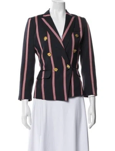 Pre-owned Smythe Wool Striped Blazer In Blue