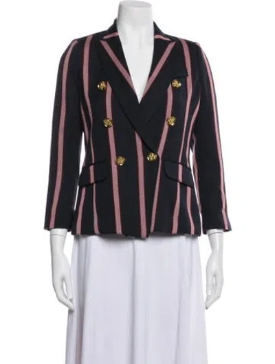 Pre-owned Smythe Wool Striped Blazer In Blue