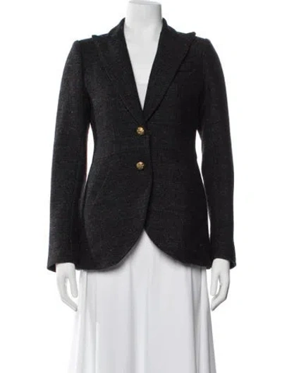 Pre-owned Smythe Wool Striped Blazer In Gray