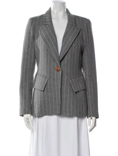 Pre-owned Smythe Wool Striped Blazer In Gray