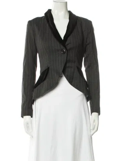 Pre-owned Smythe Wool Striped Blazer In Grey