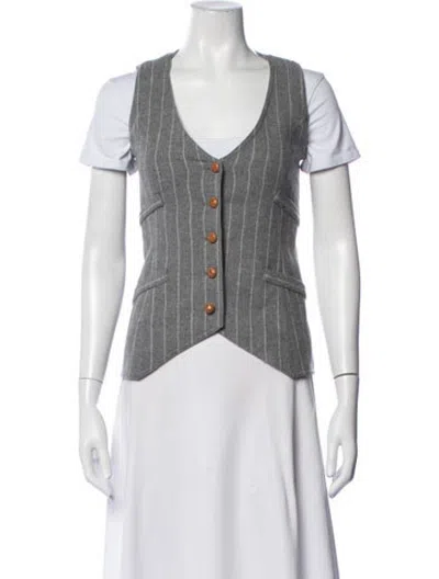 Pre-owned Smythe Wool Striped Vest In Grey
