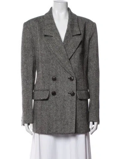 Pre-owned Smythe Wool Tweed Pattern Blazer In Black