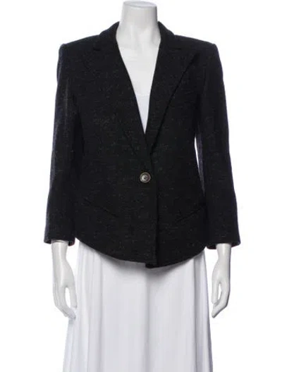 Pre-owned Smythe Wool Tweed Pattern Blazer In Black