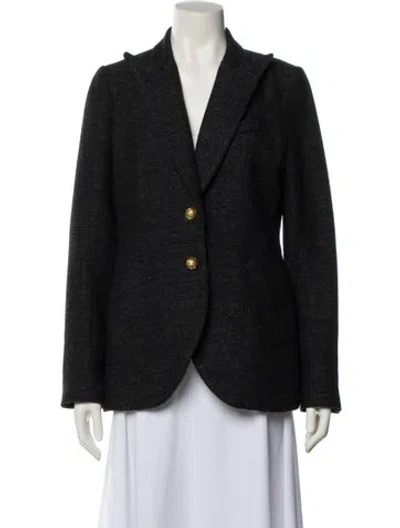 Pre-owned Smythe Wool Tweed Pattern Blazer In Blue