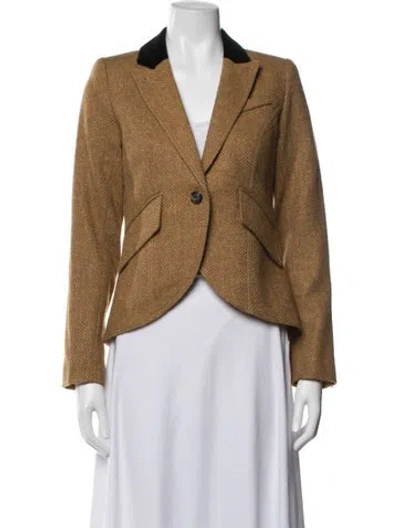Pre-owned Smythe Wool Tweed Pattern Blazer In Brown
