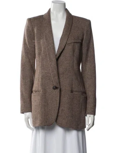 Pre-owned Smythe Wool Tweed Pattern Blazer In Brown