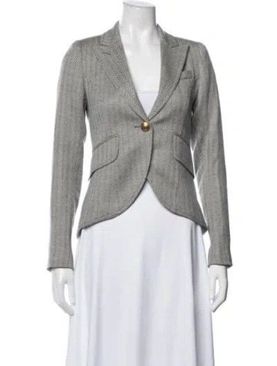 Pre-owned Smythe Wool Tweed Pattern Blazer In Gray