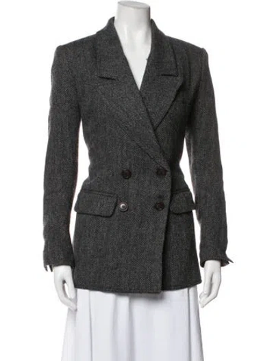 Pre-owned Smythe Wool Tweed Pattern Blazer In Grey