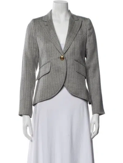 Pre-owned Smythe Wool Tweed Pattern Blazer In Grey