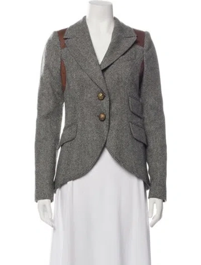 Pre-owned Smythe Wool Tweed Pattern Blazer In Grey