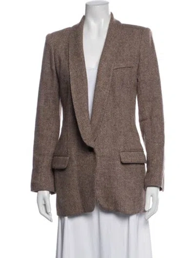 Pre-owned Smythe Wool Tweed Pattern Blazer In Neutrals