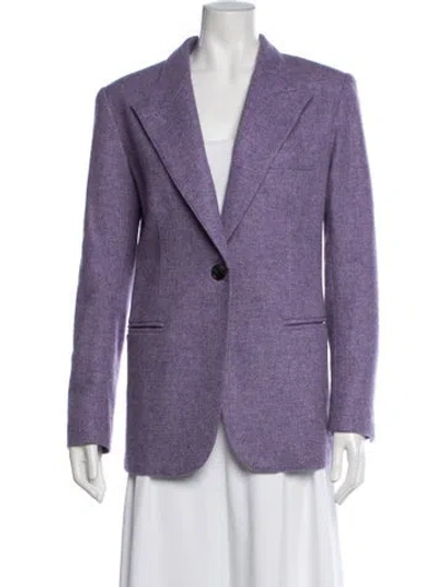 Pre-owned Smythe Wool Tweed Pattern Blazer In Purple