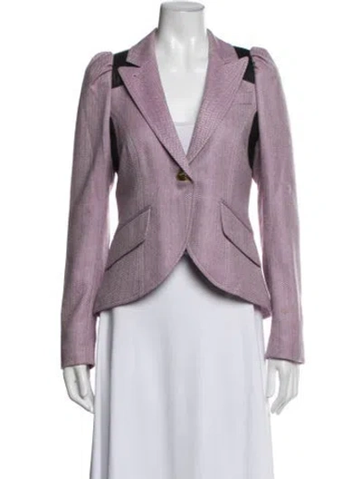 Pre-owned Smythe Wool Tweed Pattern Blazer In Purple