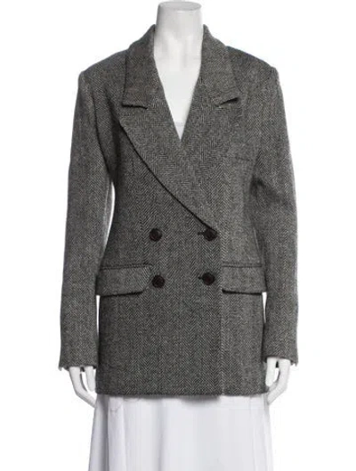Pre-owned Smythe Wool Tweed Pattern Coat In Black