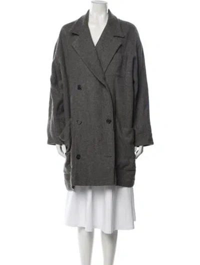 Pre-owned Smythe Wool Tweed Pattern Coat In Gray