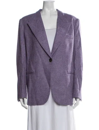 Pre-owned Smythe Wool Tweed Pattern Coat In Purple